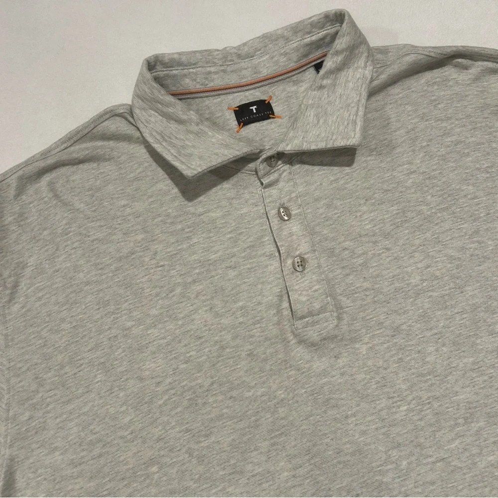 Left Coast Tee Shaped Men's XXL Gray Short Sleeve Superfine Golf Polo Shirt